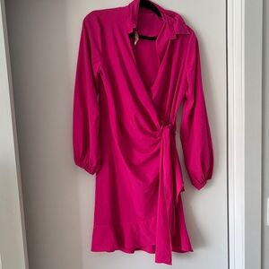 Vibrant Pink Wrap Dress